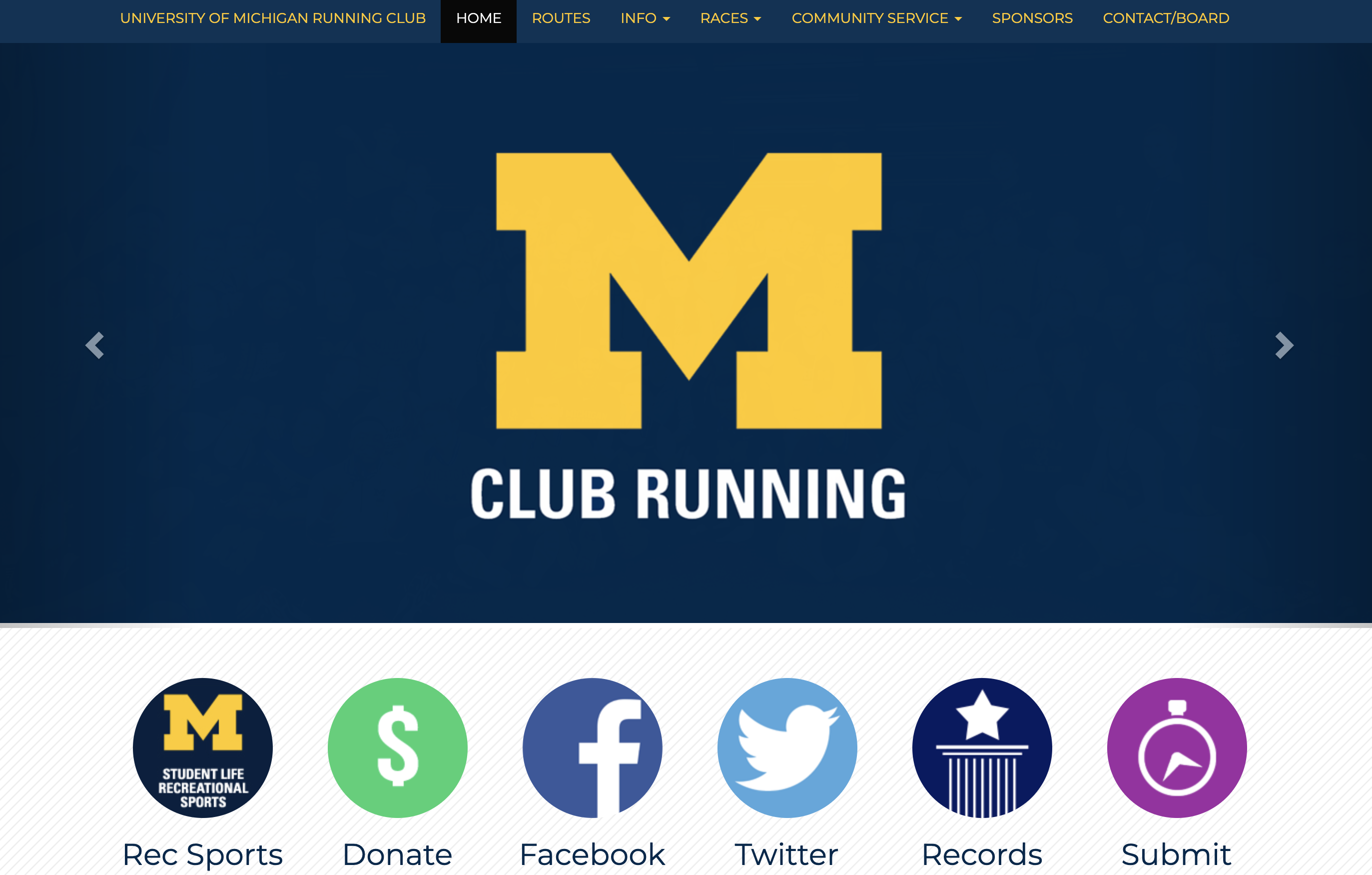 A screenshot of the MRun website